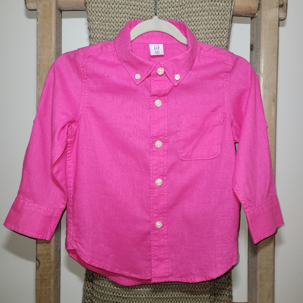Gap Toddler Girl Long-Sleeved Button Down Shirt - Picture 1 of 4